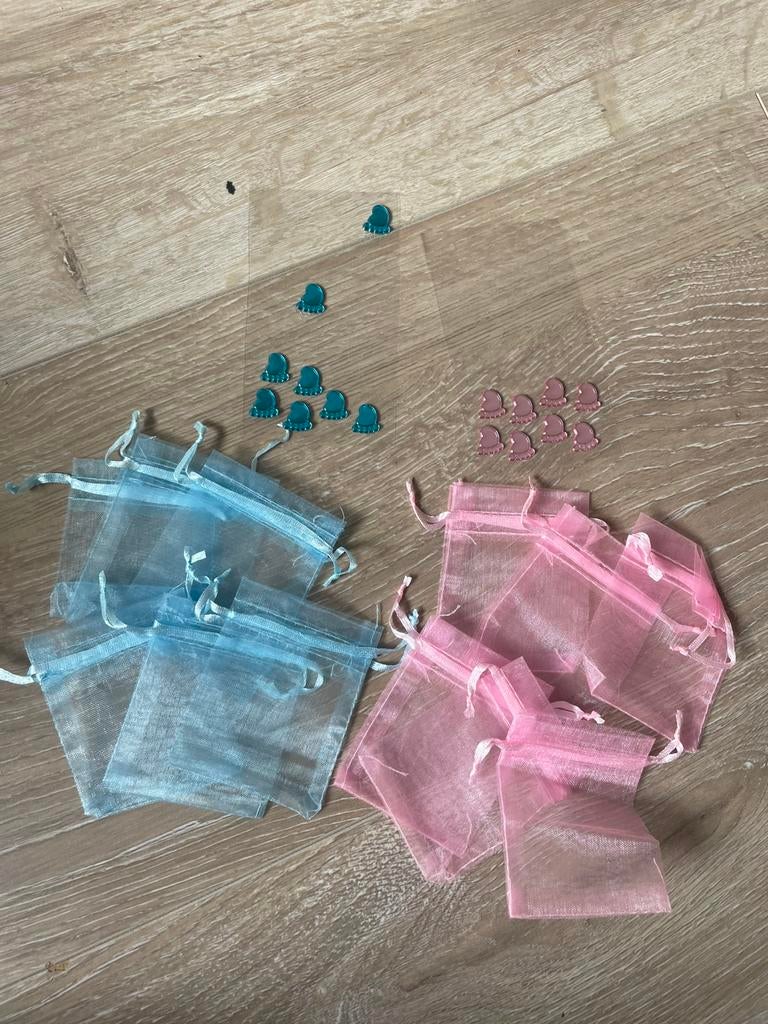 Roze en blauwe zakjes - gender reveal, Ophalen of Verzenden, Nieuw