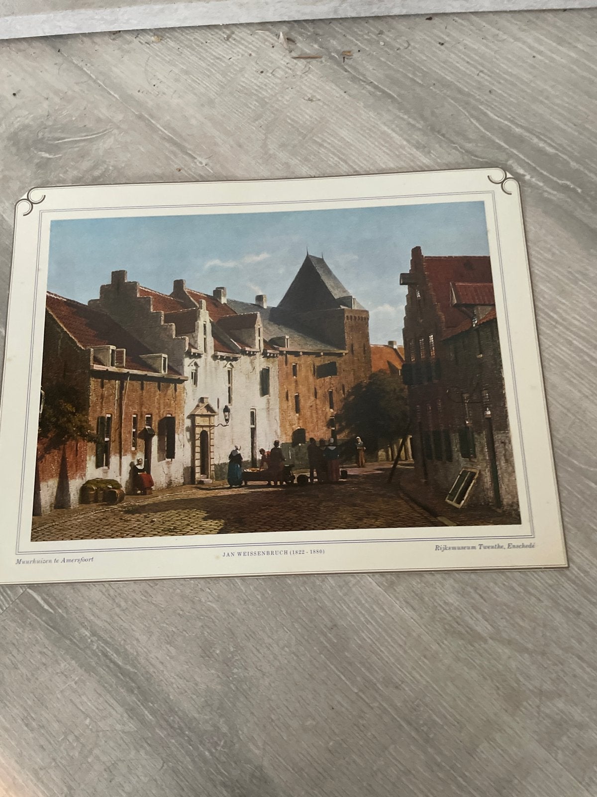 Muurhuizen te Amersfoort - Jan Weissenbruch print, Antiek en Kunst, Ophalen of Verzenden, Klassiek, Print, Papier