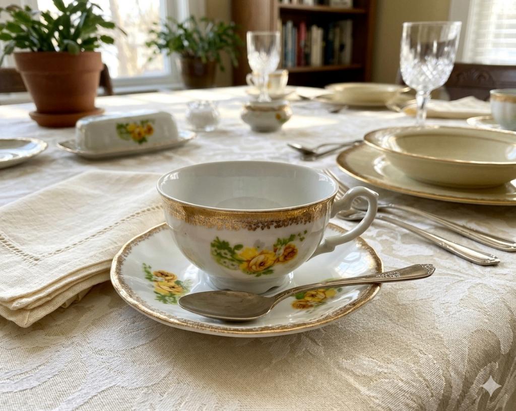 vintage porselein kop/ schotel kronester Bavaria gele rozen, Antiek en Kunst, Antiek | Servies los, Ophalen of Verzenden