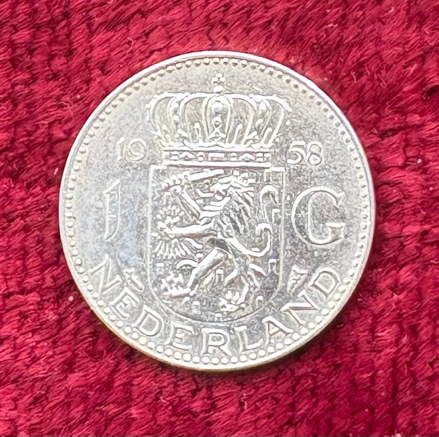 1 Gulden 1958 Koningin Juliana Zilveren Munt, 1 gulden, Koningin Juliana, Zilver, Ophalen of Verzenden