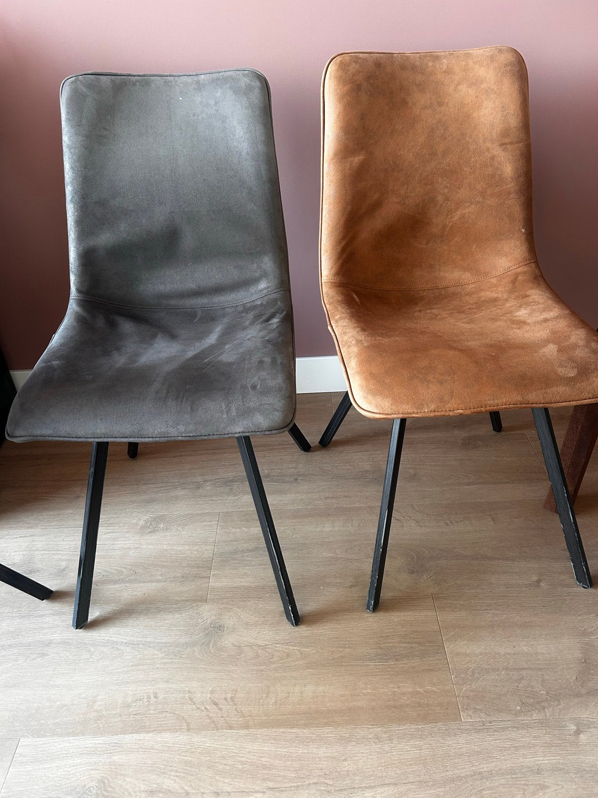 5 stoelen, 3 grijs, 2 bruin - van Zen Lifestyle, Ophalen, Gebruikt, Grijs, Vijf, Zes of meer stoelen