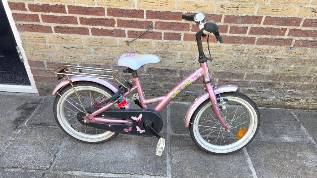 Meisjesfiets 16 inch, Fietsen en Brommers, Fietsen | Kinderfietsjes, Ophalen, Gebruikt, 16 tot 20 inch