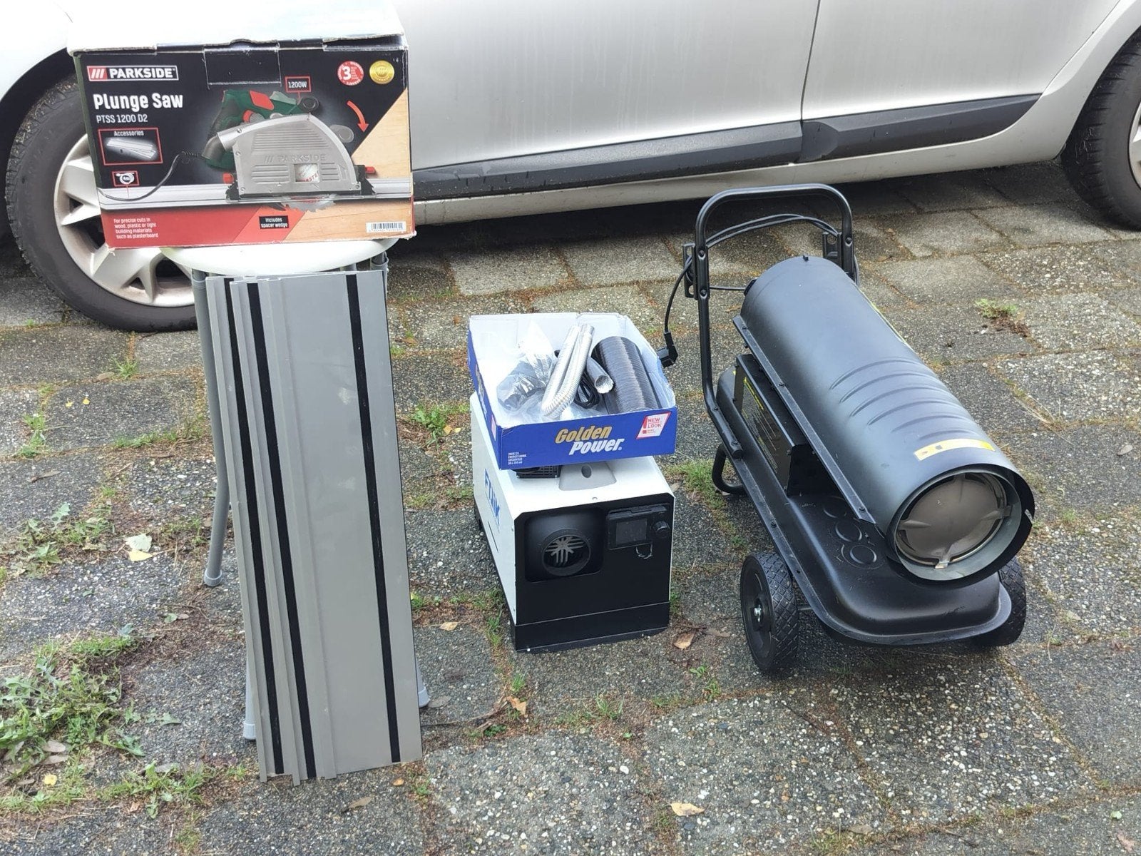 Parkside Invalzaag en 2 Petroleum Heaters (Fuik & Sun Heat), Doe-het-zelf en Verbouw, Ophalen, Zo goed als nieuw, Invalzaag, Parkside