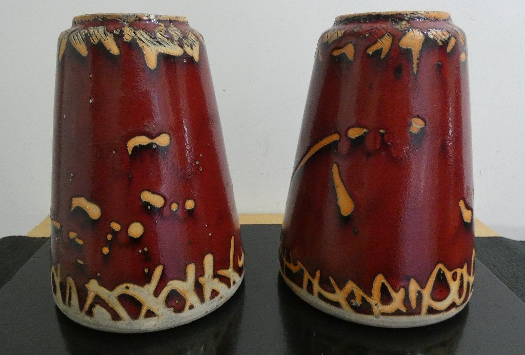 Oude PMTD vazen - rood van kleur [1371], Antiek en Kunst, Ophalen of Verzenden