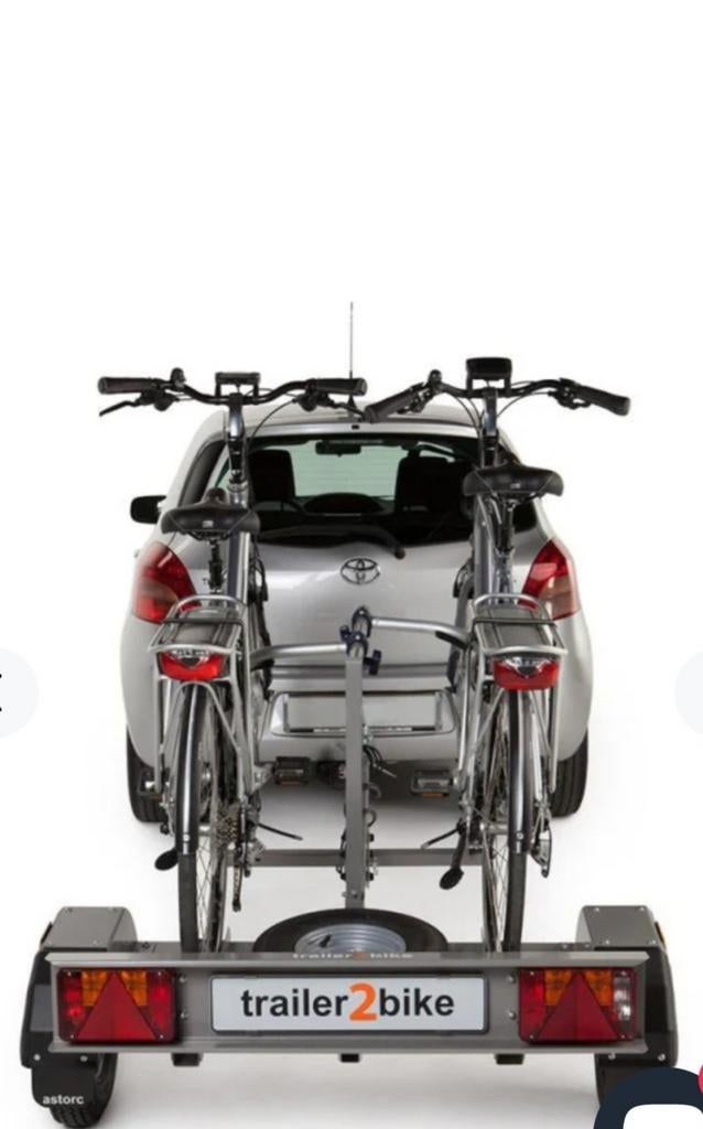 Trailer2bike van Astorc- opklapbaar op te bergen., Ophalen, Zo goed als nieuw, 2 fietsen, Trekhaakdrager
