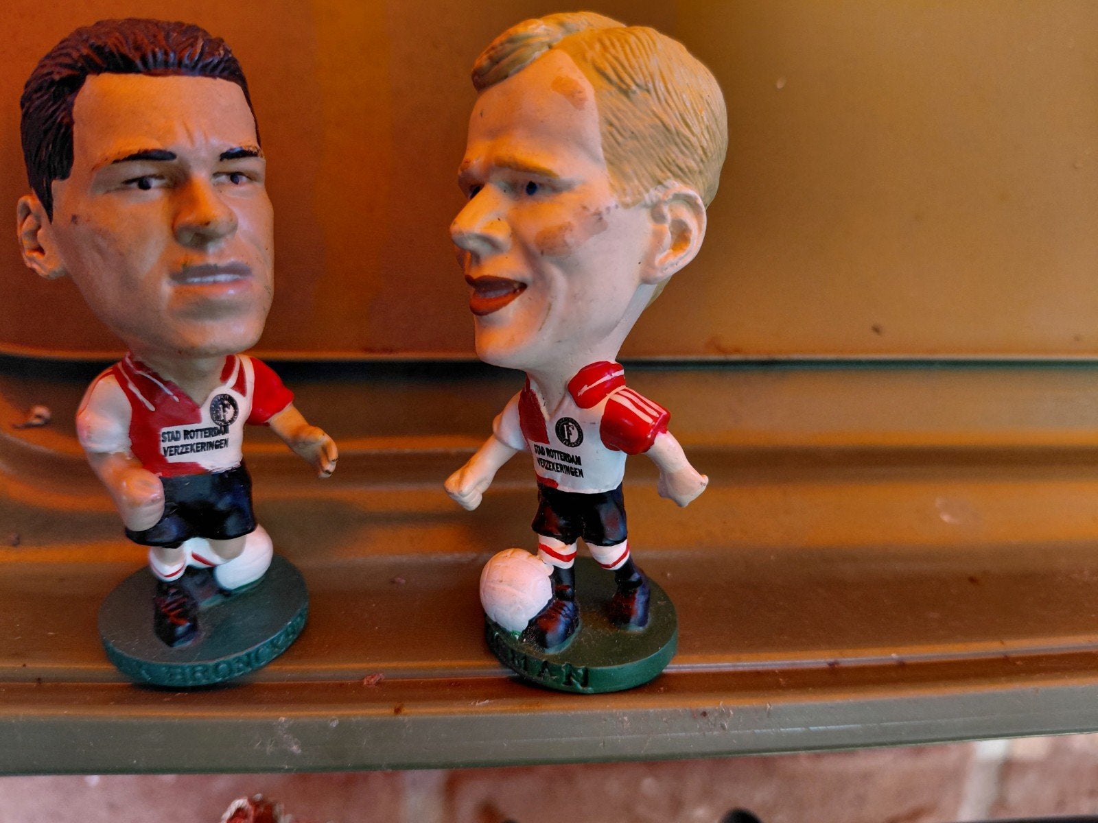 Oranje Feyenoord: Van Bronckhorst +Ronald Koeman Bobbleheads, Ophalen of Verzenden, Zo goed als nieuw, Feyenoord, Beeldje of Poppetje