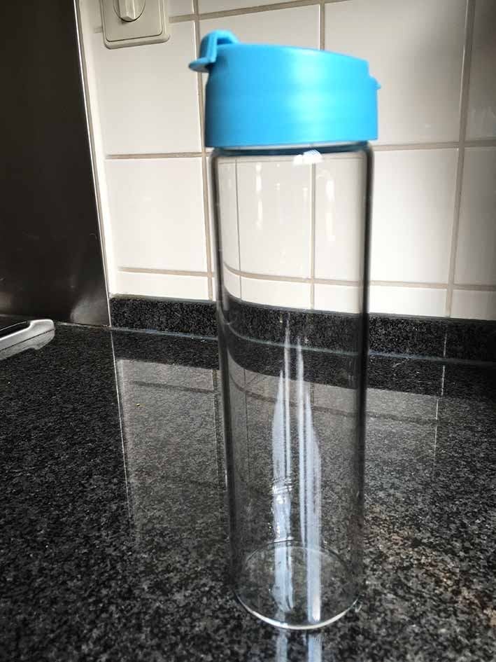 Drinkfles Waterfles Bidon Glazen Flip-Top - Nieuw, Nieuw, Ophalen of Verzenden, Glas, Overige typen