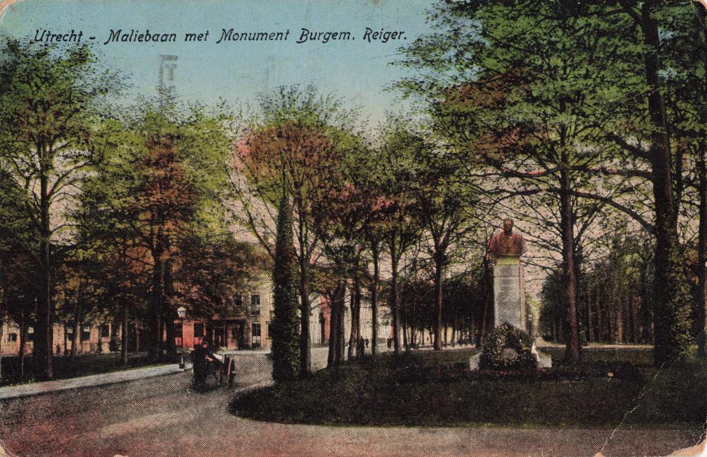 Utrecht Maliebaan Monument Burgemeester Reiger AT343, Verzamelen, Ophalen, 1920 tot 1940, Gelopen, Utrecht