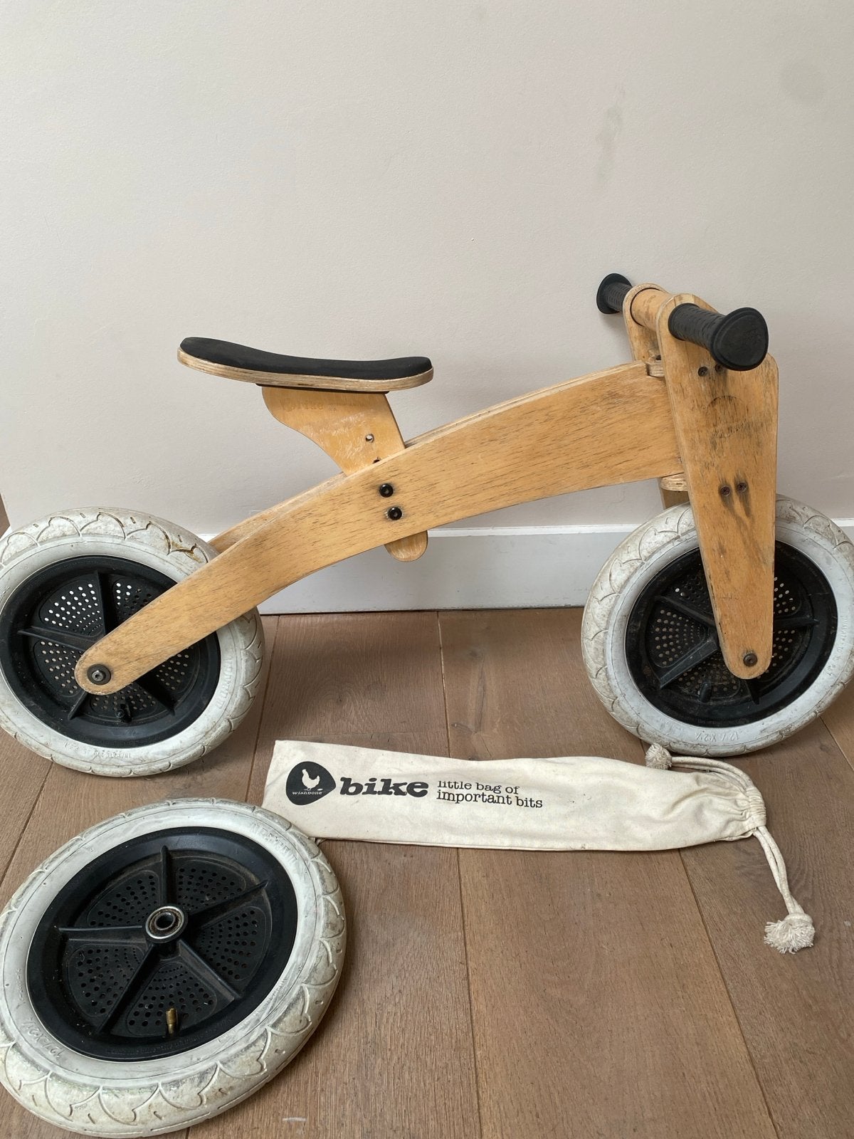 Wishbone houten loopfiets 2-in-1, verstelbaar, Ophalen of Verzenden, Gebruikt, Loopfiets