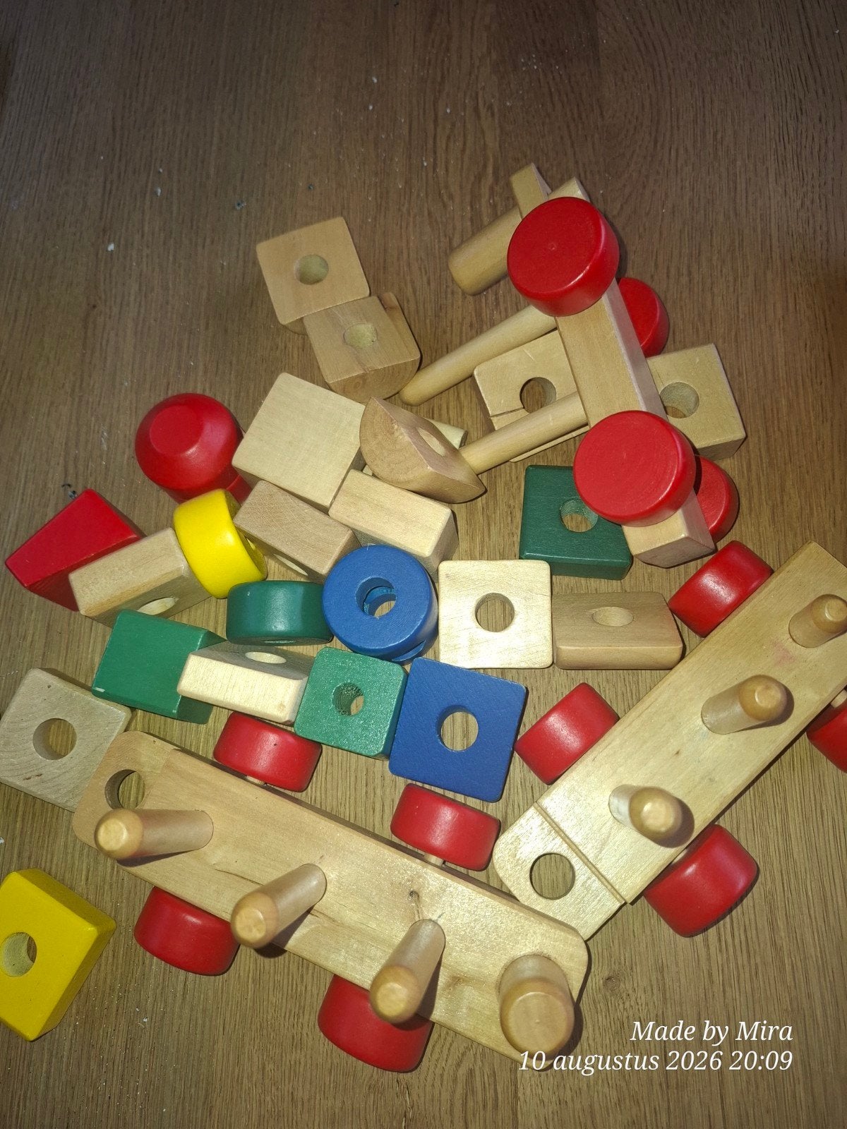 kinder speelgoed Houten vormenstoof en bouwblokken set, Ophalen of Verzenden