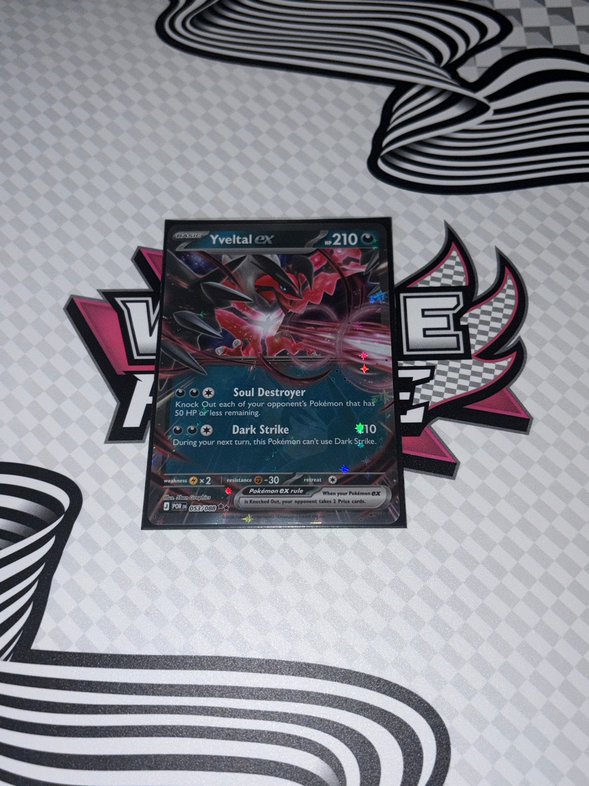 Pokémon Kaart Yveltal EX 053/088 - Zeldzaam!, Ophalen of Verzenden, Zo goed als nieuw, Losse kaart