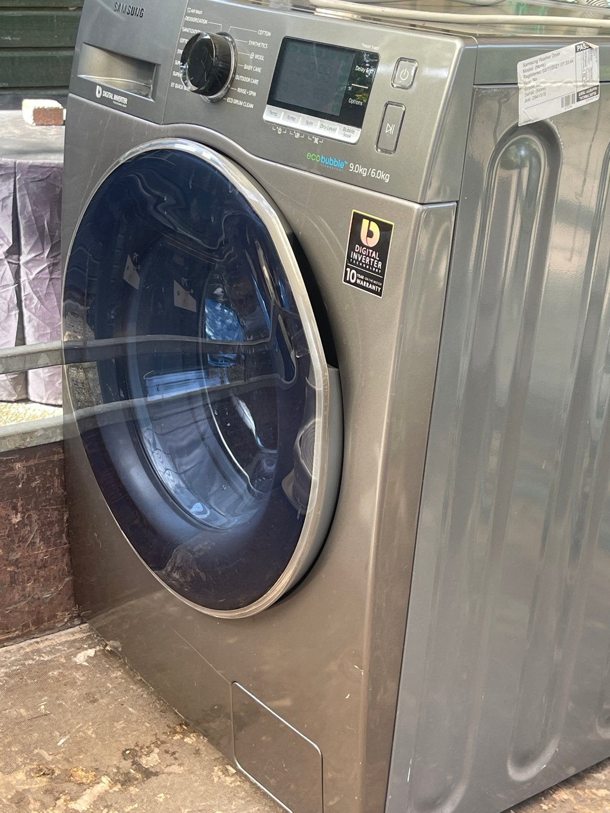 Samsung EcoBubble Wasmachine 9kg - Digitale Inverter, Ophalen, 1200 tot 1600 toeren, Gebruikt, 8 tot 10 kg