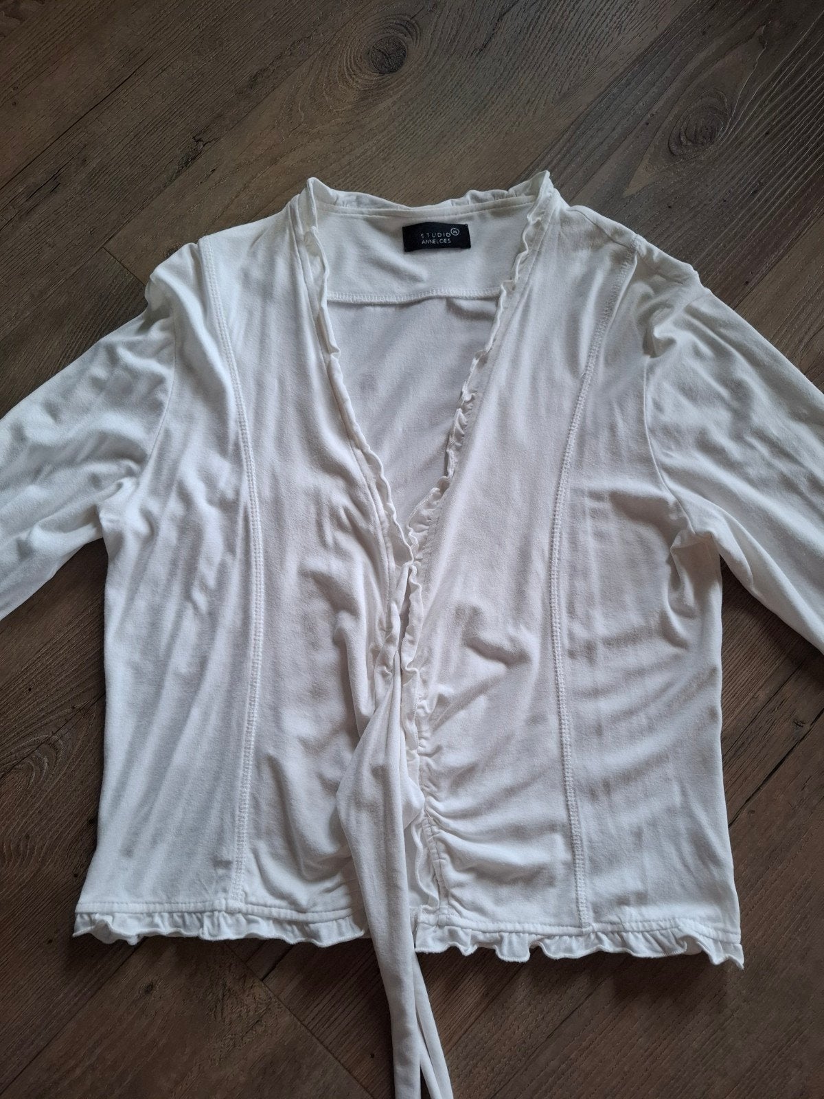 wit katoen/elastan vestje van STUDIO ANNELOES maat XL, STUDIO ANNELOES, Ophalen of Verzenden, Maat 46/48 (XL) of groter, Wit