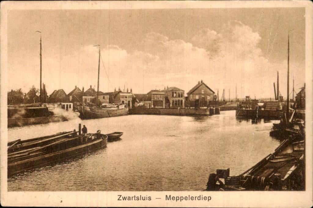 Zwartsluis - Meppelerdiep - Zicht, Ophalen of Verzenden, Voor 1920, Gelopen, Overijssel