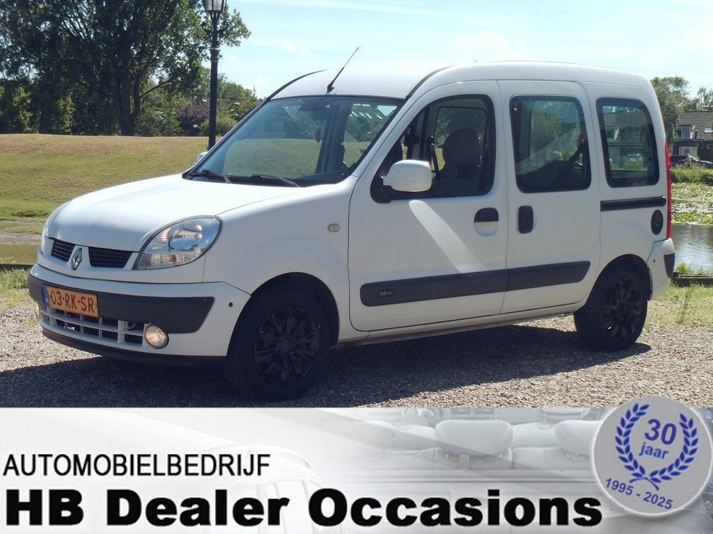 Renault Kangoo 1.2-16V Privilège - Airco (bj 2005), Auto's, Voorwielaandrijving, Stof, 4 cilinders, Wit