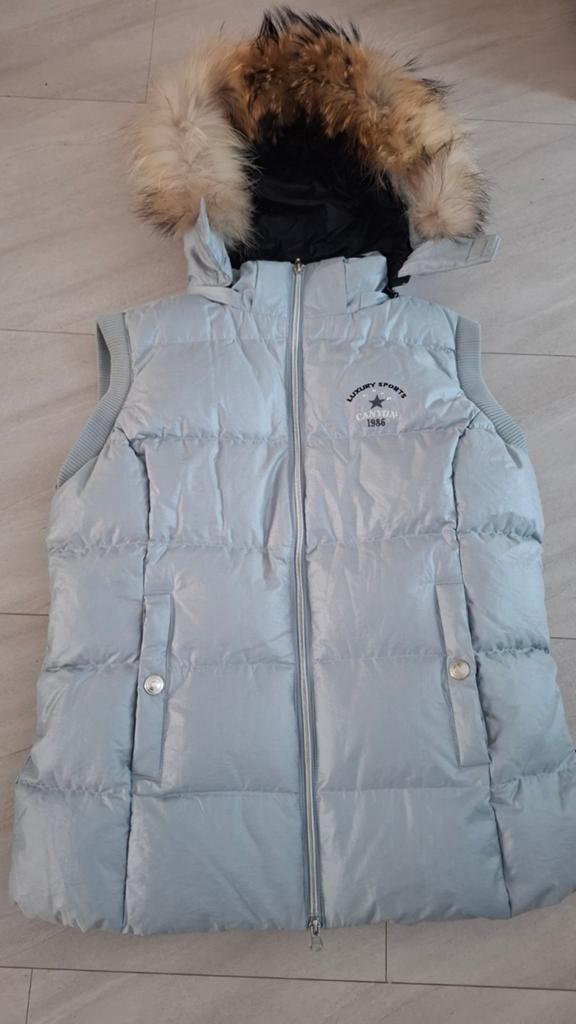 Canyon Dames Sport Jasje - Lichtblauw met Bontkraag, Kleding | Dames, Bodywarmers, Canyou, Ophalen of Verzenden, Nieuw, Blauw