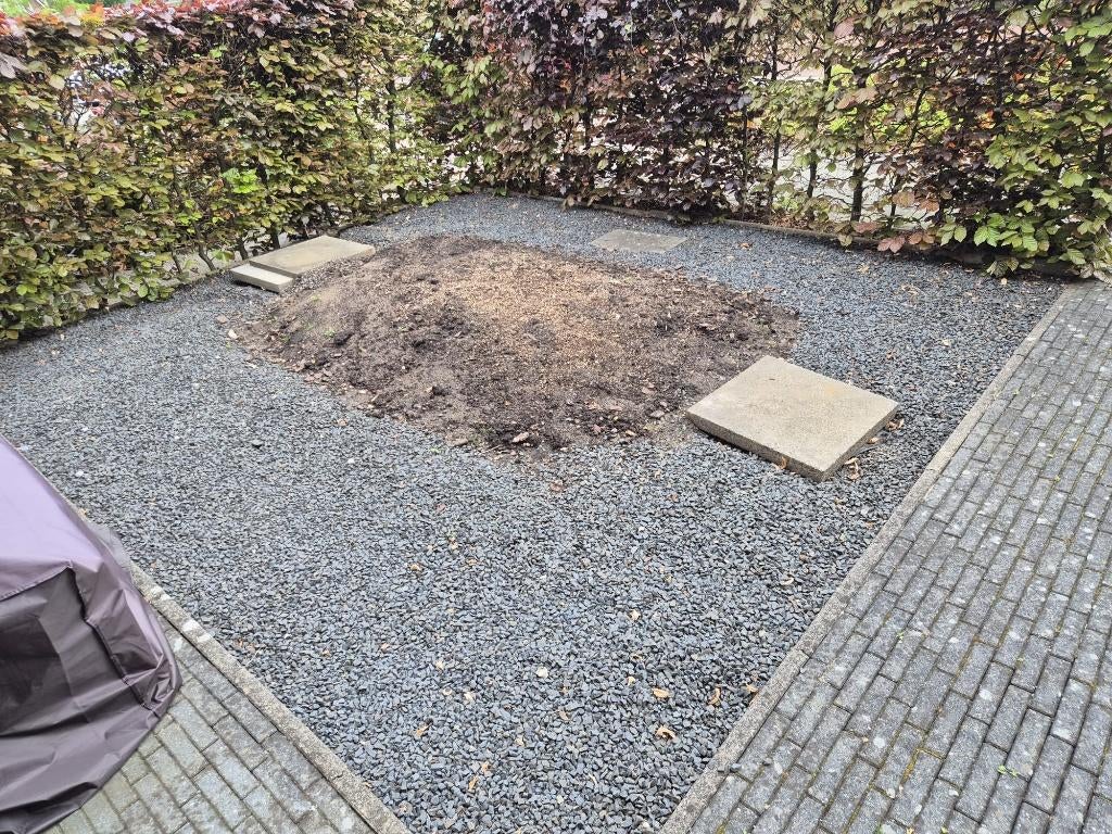 Plusminus één kub grind, Tuin en Terras, Ophalen, Gebruikt, Blauw, Overige materialen