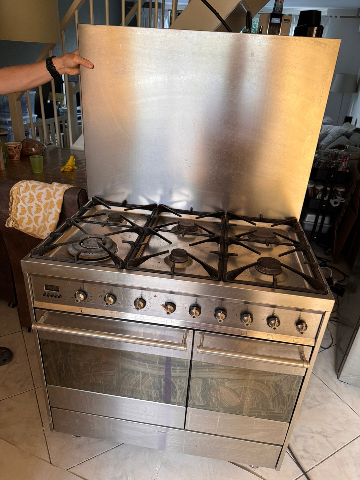 6 pits gasfornuis van Smeg, Ophalen, Gebruikt, 60 cm of meer, Gas