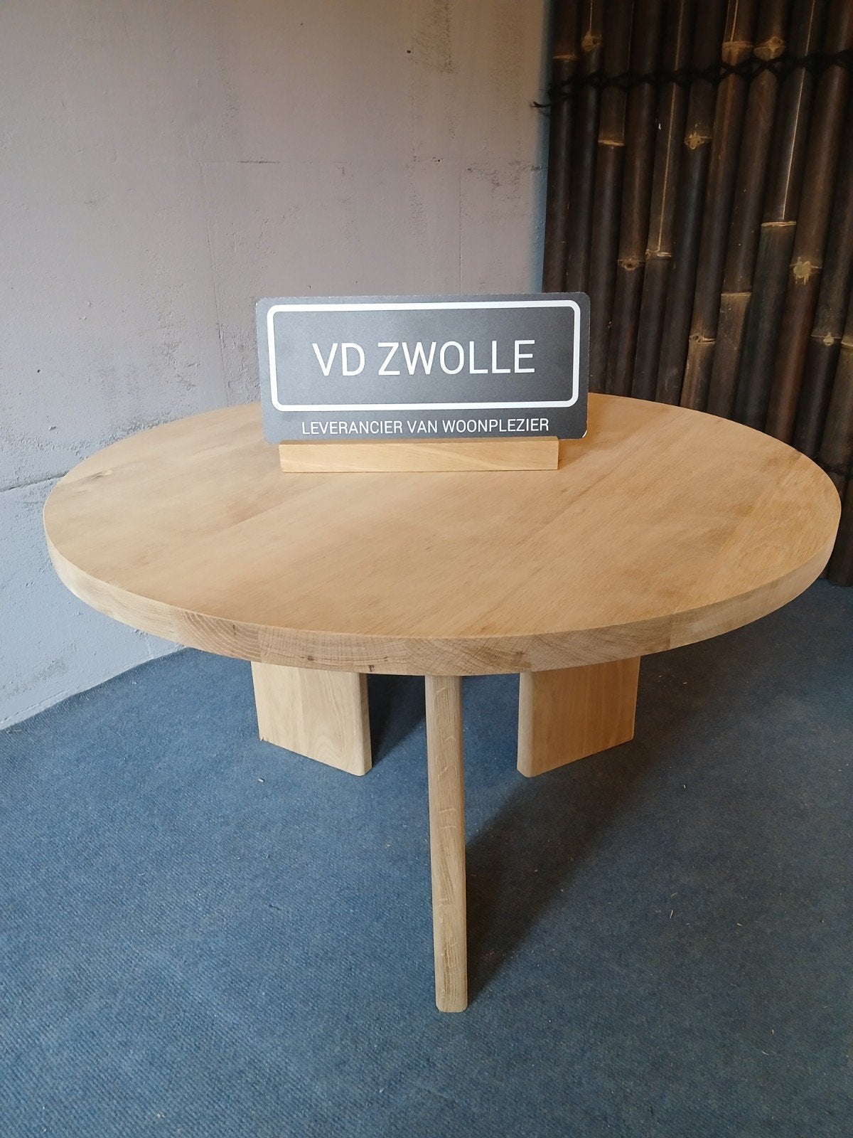 Eiken salontafel op maat. Rond massief ook in notenkleur, Huis en Inrichting, 50 tot 100 cm, Design, Nieuw, 5 – 50