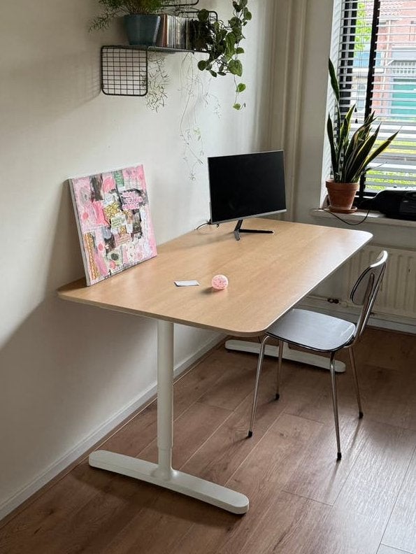 Bureau in hoogte verstelbaar 160x80, Huis en Inrichting, Bureaus, Ophalen, In hoogte verstelbaar, Zo goed als nieuw