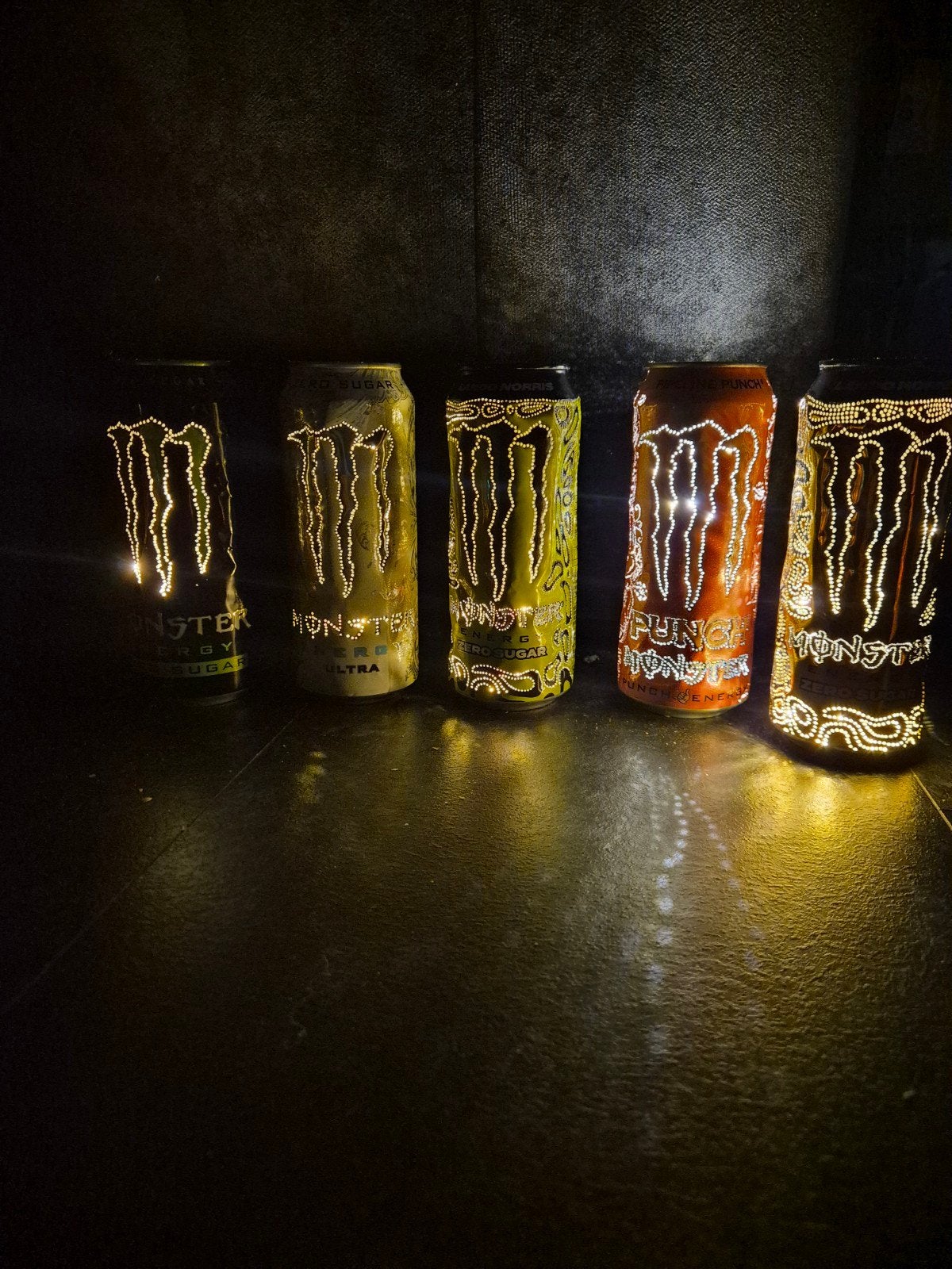 Set van 5 Monster Energy sfeerlichten incl. verlichting, Verzamelen, Ophalen, Overige, Overige merken