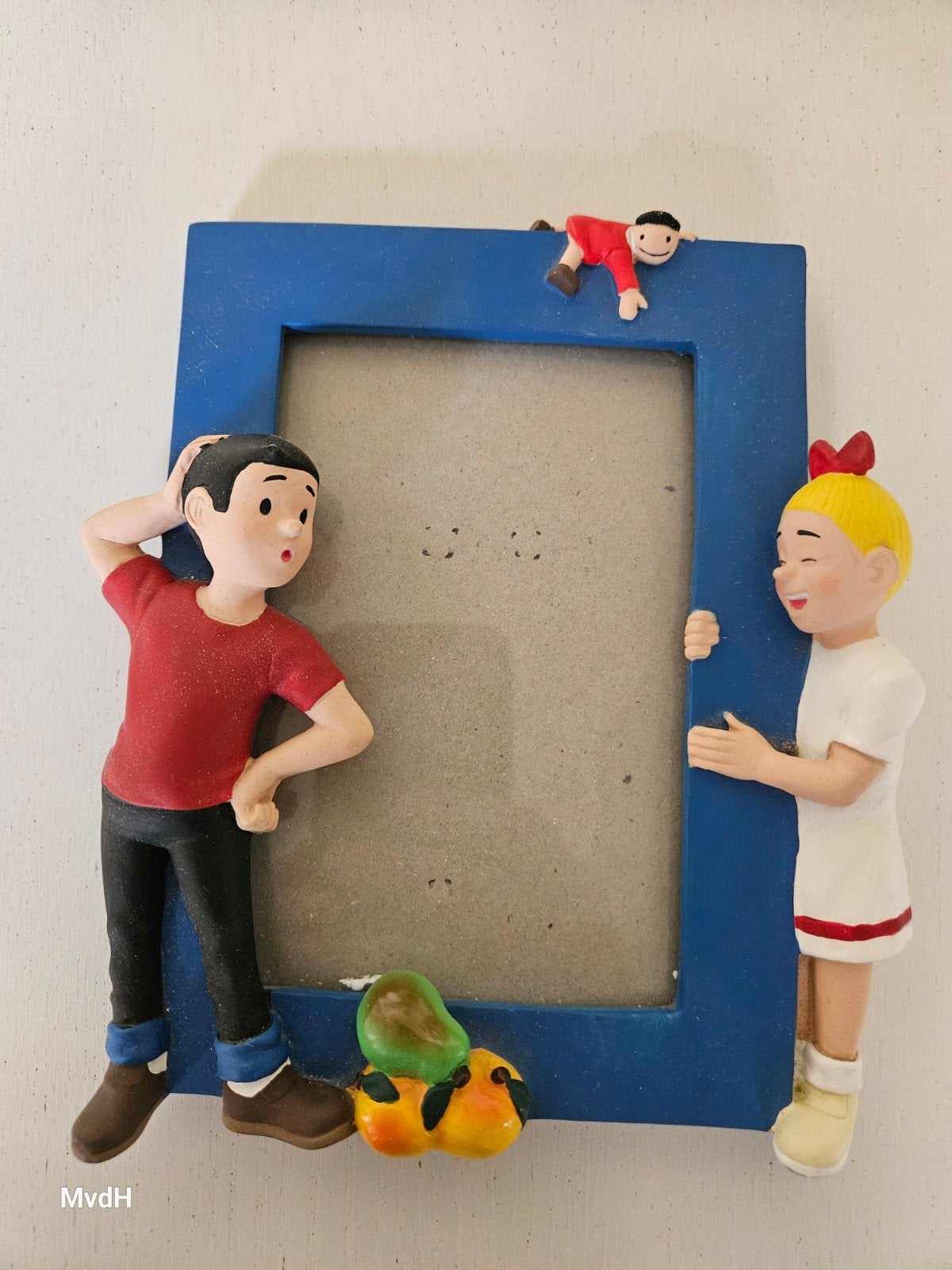 De Gezonde Familie fotolijstjes en spaarpot, suske en wiske, Ophalen, Kunststof, Gebruikt, Fotolijst