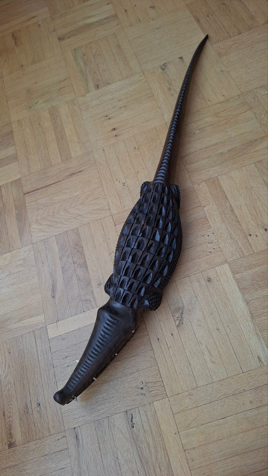 Ebbenhouten Krokodil uit Zuid-Afrika - Handgemaakt, Antiek en Kunst, Overige onderwerpen, Houtsnijwerk, Ophalen of Verzenden, Handgemaakt