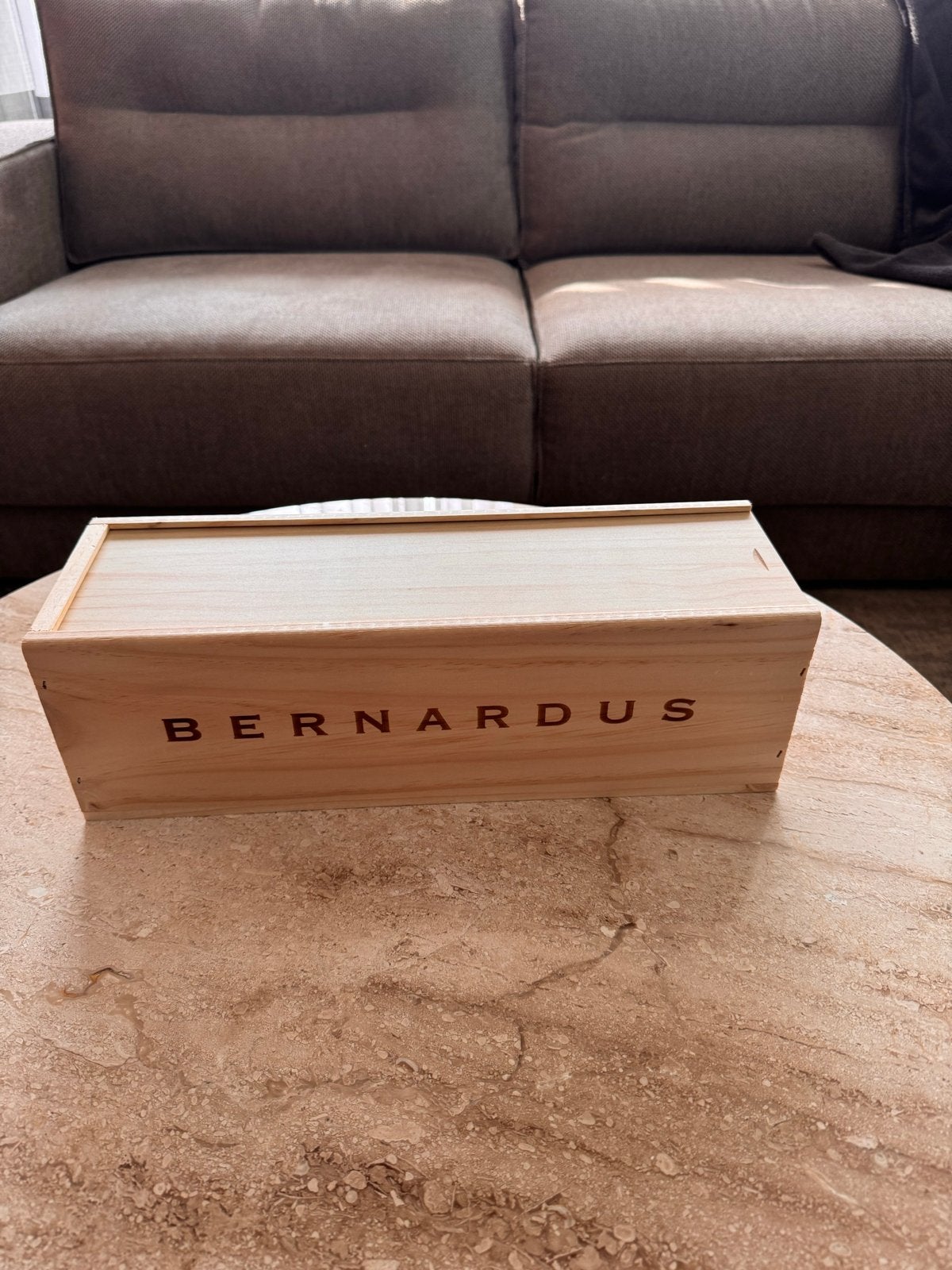 Lege grote wijnkist bernardus decoratie of cadeau, Hout, Beige, Verzenden, Overige stijlen