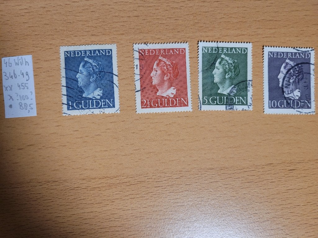 1946 Koningin Wilhelmina NVPH 346 349, Postzegels en Munten, Ophalen of Verzenden