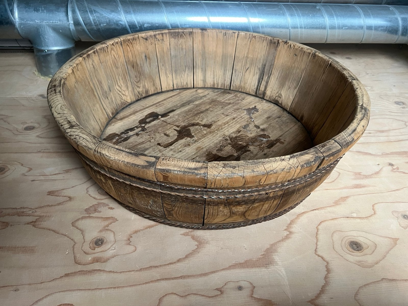 Olijfbak, Ophalen, Zo goed als nieuw, Rond, Hout