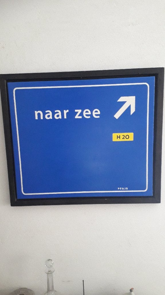 SCHILDERIJ: NAAR ZEE, OLIEVERF OP LINNEN, Antiek en Kunst, Kunst | Schilderijen | Abstract, Ophalen