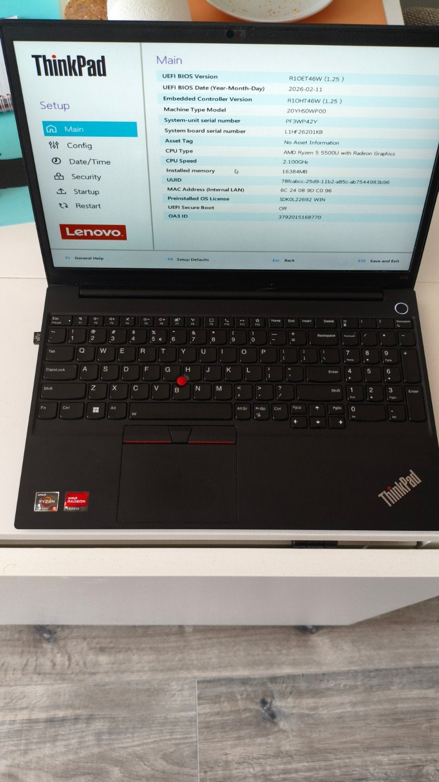 Lenovo Thinkpad E15 Gen3 | ryzen r5 5500u, 16gb ram, 2 tot 3 Ghz, AMD Ryzen 5 5500U with Radeon Graphics, Lenovo Thinkpad., Ophalen of Verzenden