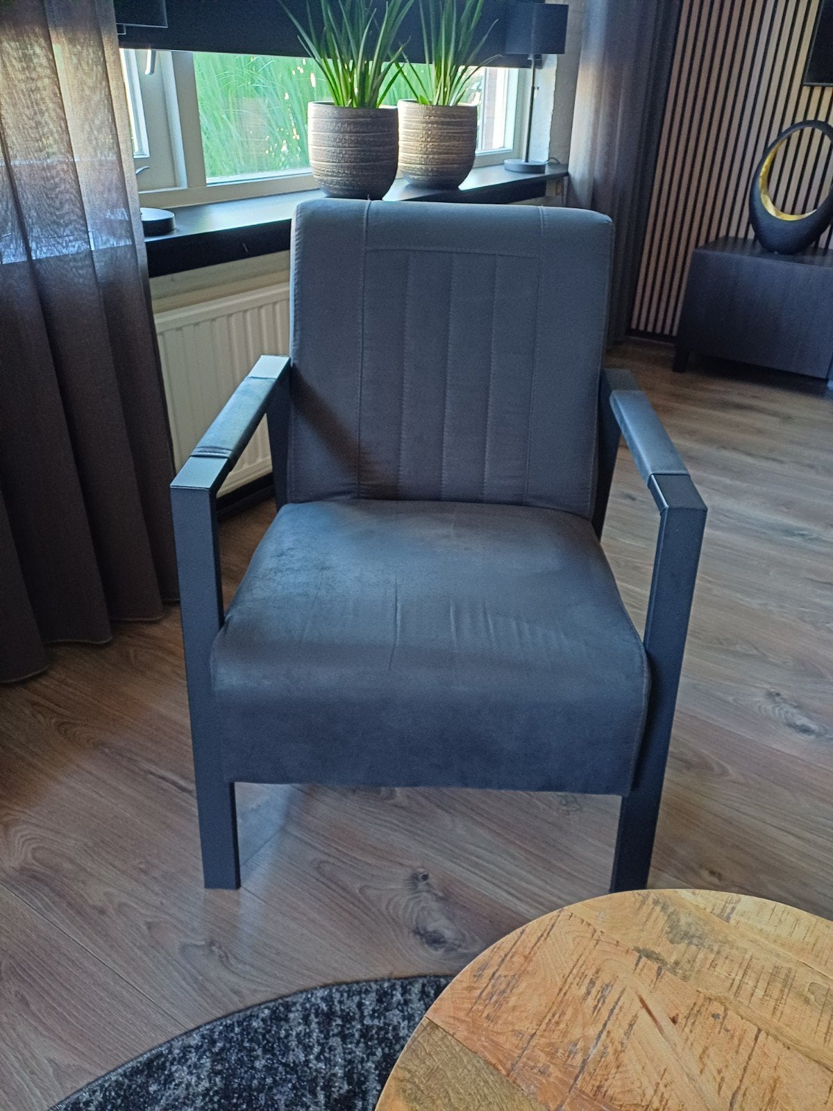 2 fauteuilstoelen antraciet, Huis en Inrichting, Fauteuils, Ophalen, Zo goed als nieuw, 75 tot 100 cm, 50 tot 75 cm