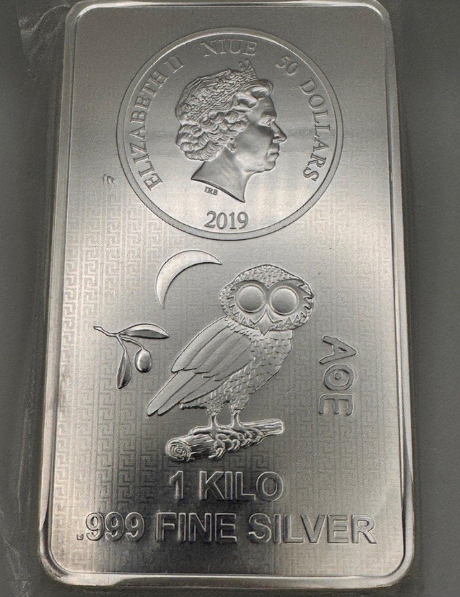 1 kg muntbaar Ashai 50 dollars 2019, Postzegels en Munten, Edelmetalen en Baren, Ophalen of Verzenden, Zilver