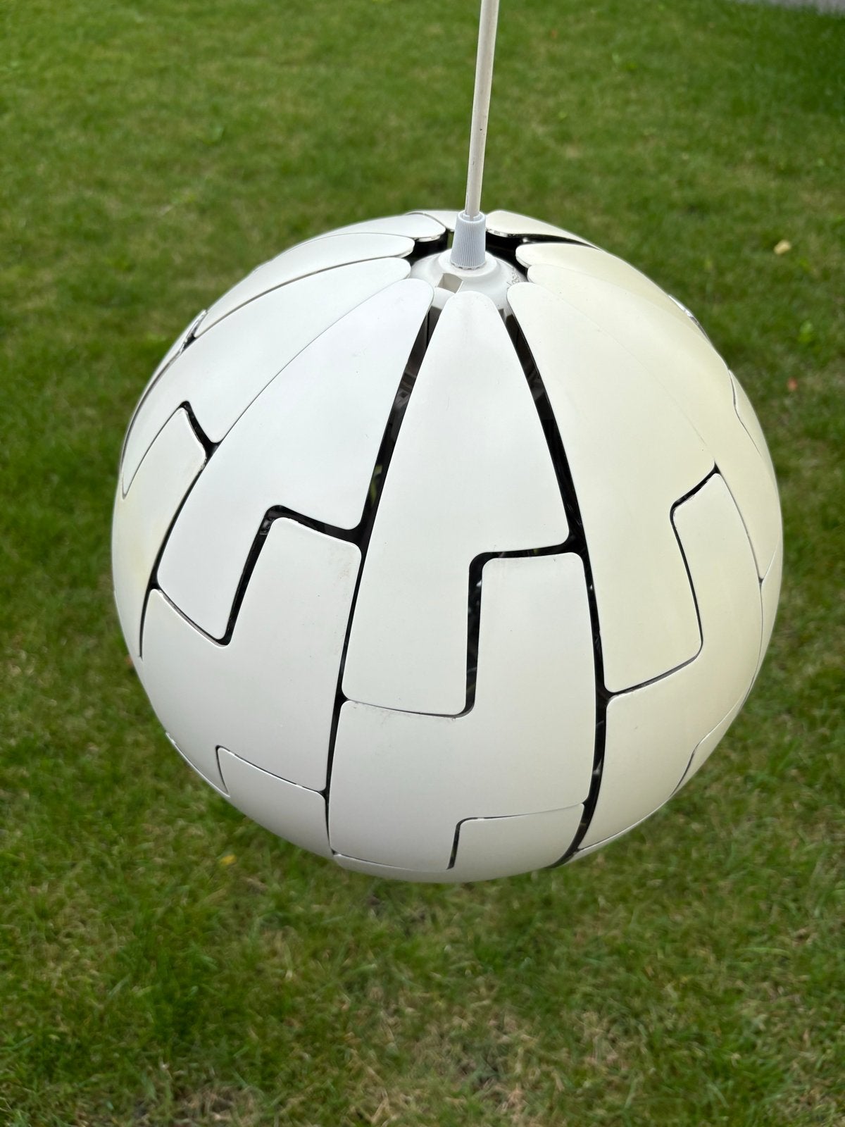 Moderne bolvormige hanglamp - Wit/Zilver, Ophalen, Gebruikt, Kunststof, E27 (groot)