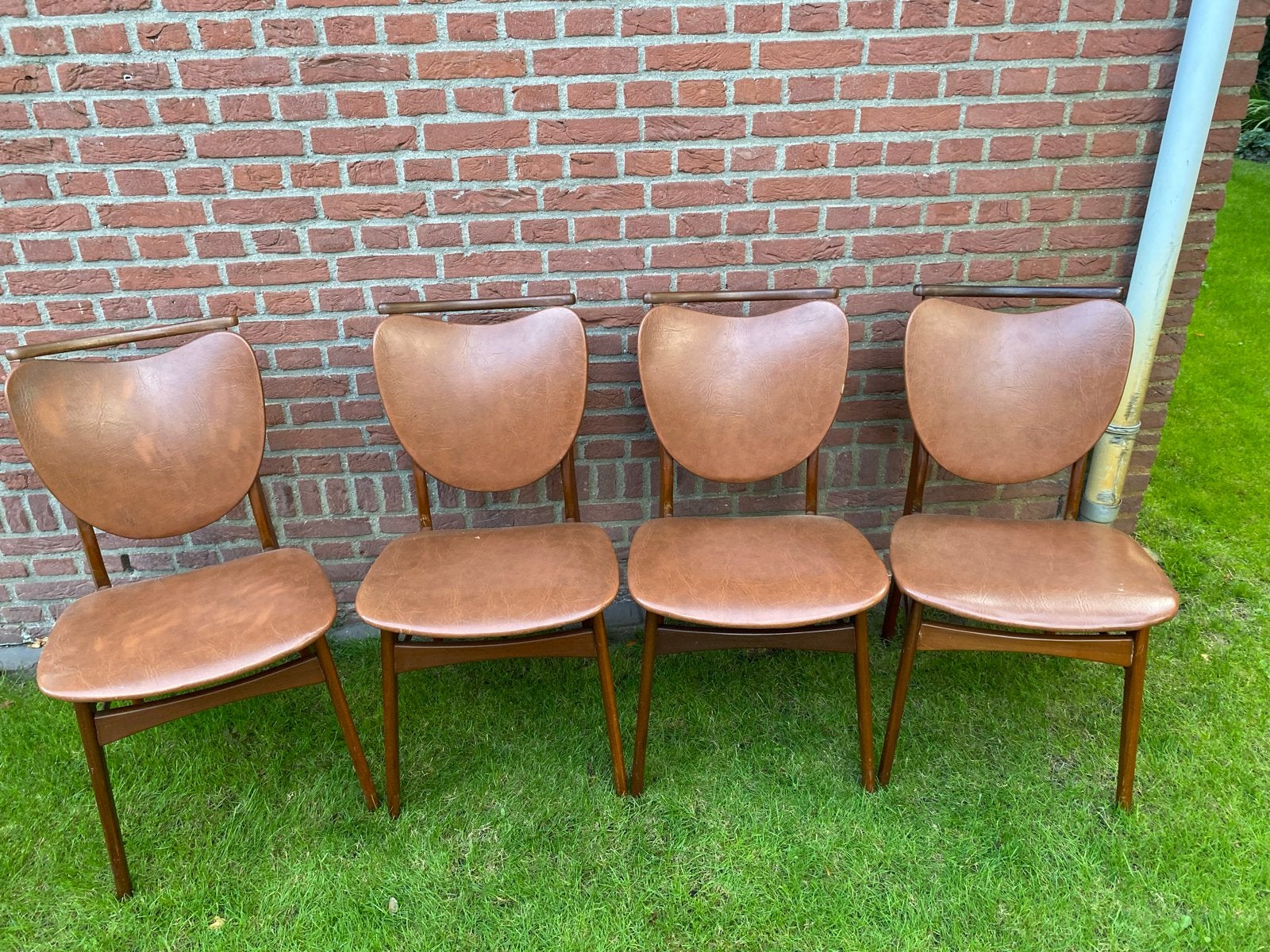 Set van 4 vintage eetkamerstoelen -, Antiek en Kunst, Ophalen