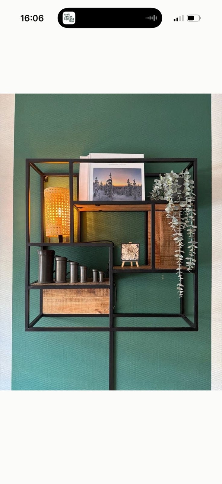 Modern Wandmeubel met Industriële Look, Ophalen, Met plank(en), 100 tot 150 cm, Zo goed als nieuw