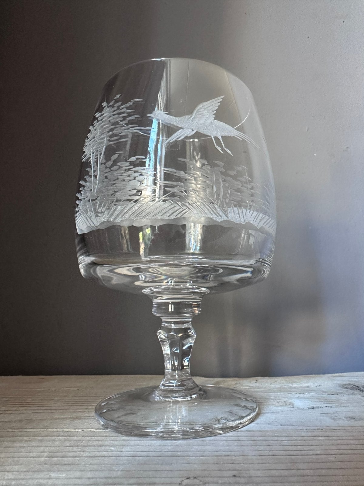 Handgegraveerd Cognac- Brandyglas / met Fazant, Ophalen of Verzenden