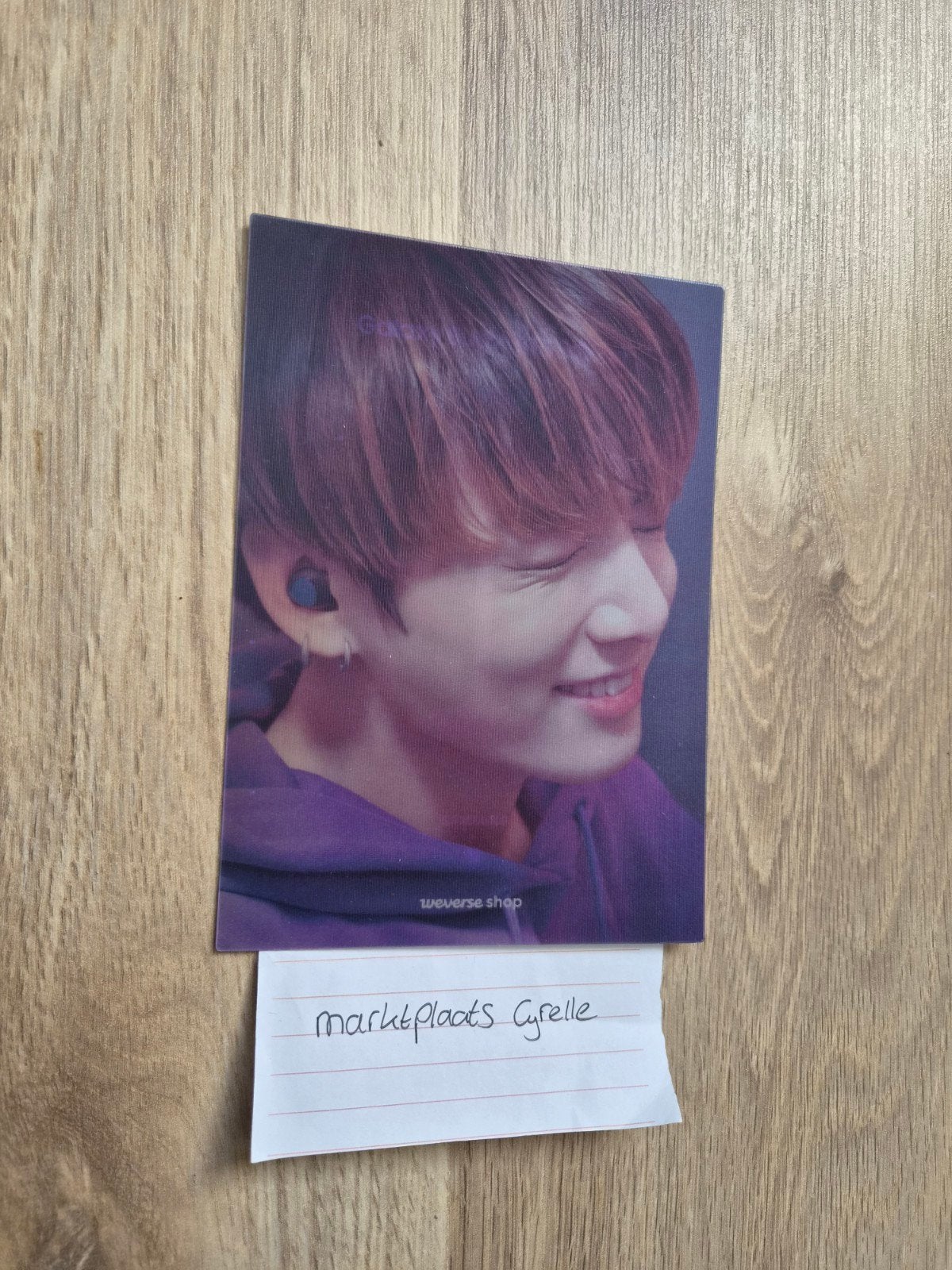 BTS Jungkook Galaxy Buds Lenticular Photocard 2020 - Weverse, Ophalen of Verzenden, Zo goed als nieuw, Foto of Kaart