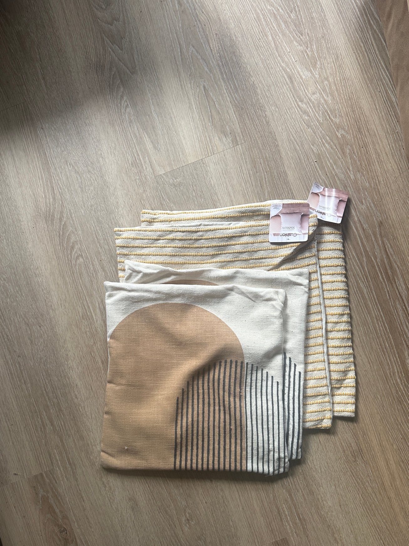 4 kussen hoezen 50x50 & 45x45, Ophalen, Zo goed als nieuw, Vierkant