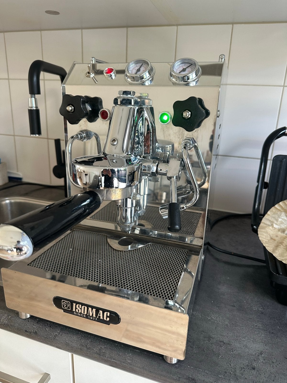 Isomac Tea Espressomachine, Witgoed en Apparatuur, Koffiezetapparaten, Gebruikt, Espresso apparaat, Gemalen koffie, 2 tot 4 kopjes