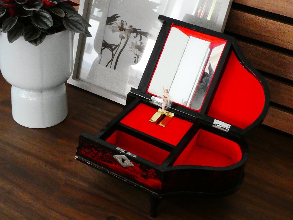 Japanse Muziekdoos | Antiek | Piano musicbox | Ballerina, Antiek en Kunst, Curiosa en Brocante, Ophalen of Verzenden