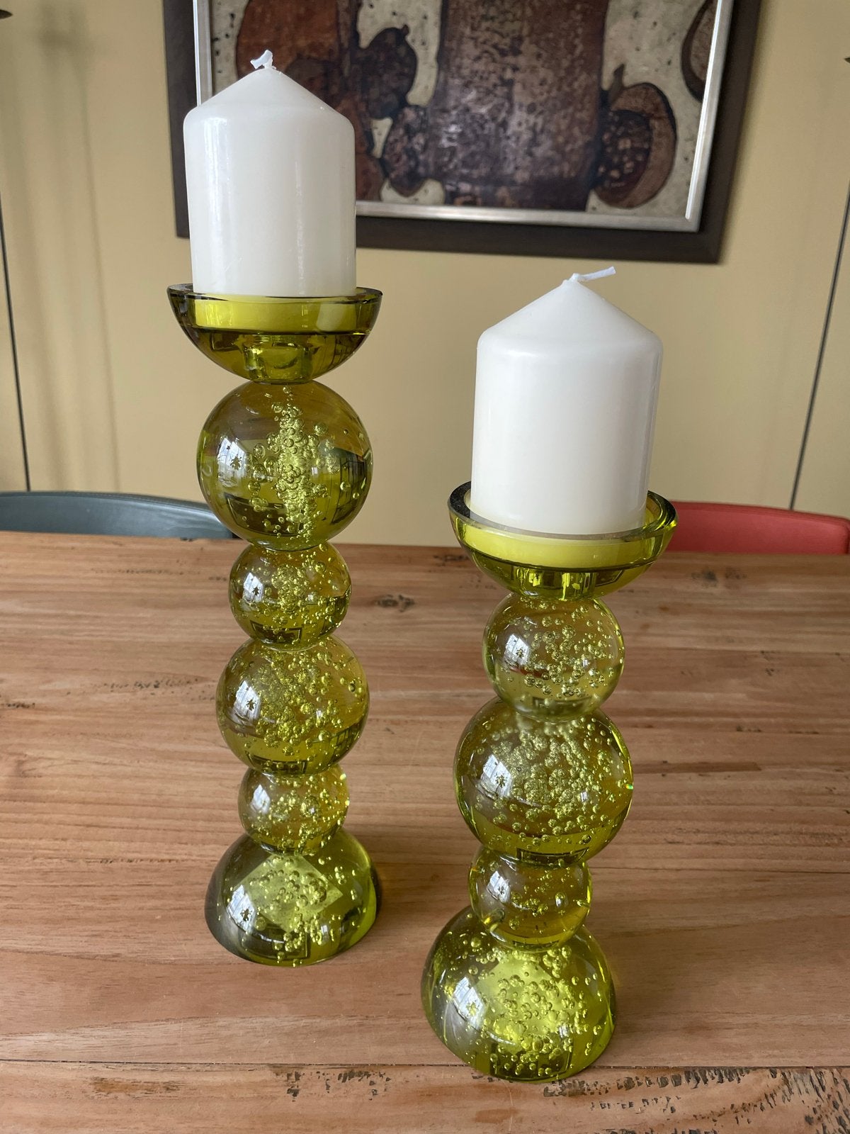 Set van 2 Light & Living kandelaars, groen glas, Ophalen, Nieuw, Glas, Light & Living