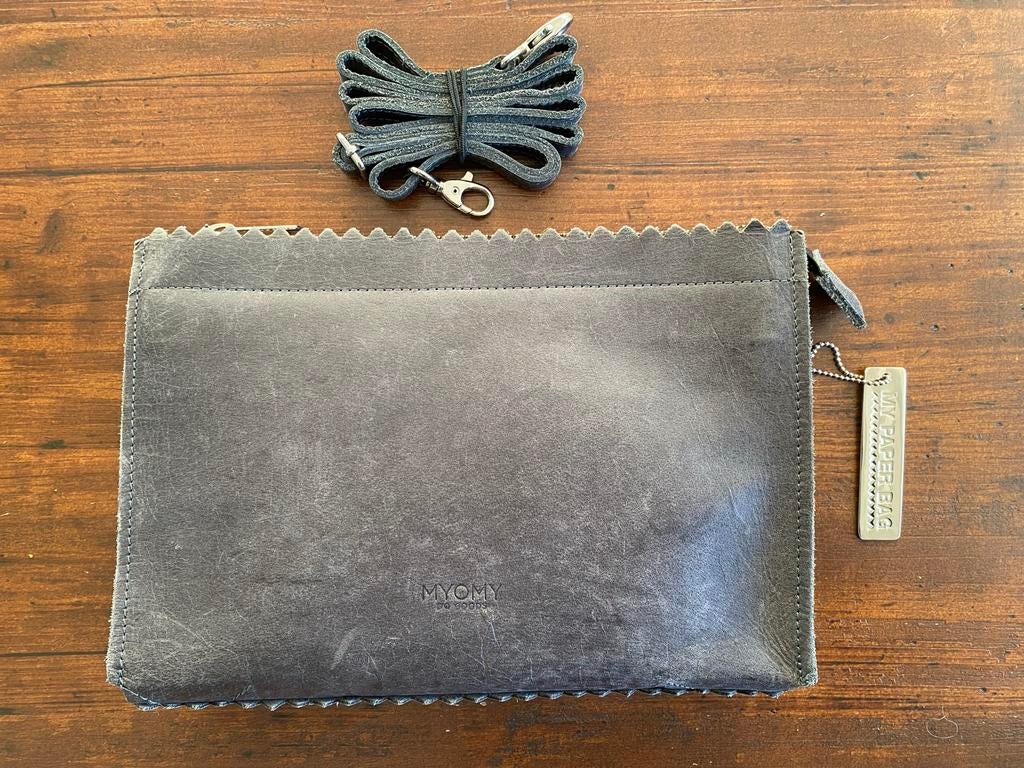 MYOMY My Paper Bag Mini - Zwart/Antraciet, Sieraden, Tassen en Uiterlijk, Tassen | Damestassen, Zo goed als nieuw, Handtas, Zwart