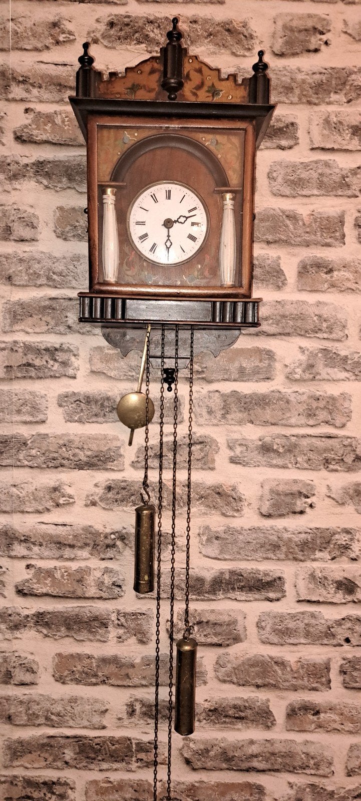 Antieke Friese Staartklok - Prachtig Houten Design, Ophalen of Verzenden