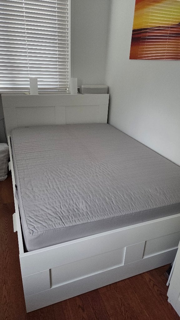 Brimnes bed van Ikea 140 x 200, Ophalen, Gebruikt, Wit, Tweepersoons