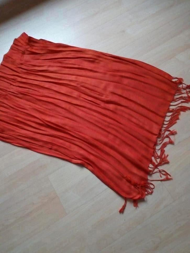 Sjaal sjaaltje shawl oranje, Ophalen of Verzenden, Zo goed als nieuw, Sjaal