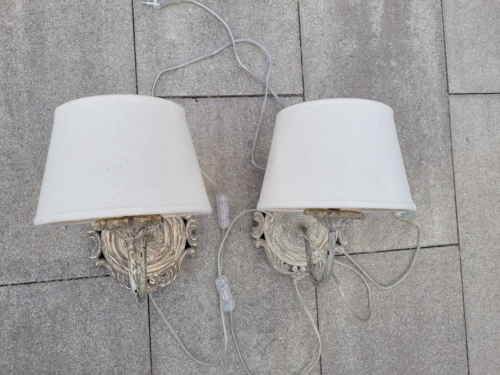 2 brocante schemerlampjes, Ophalen