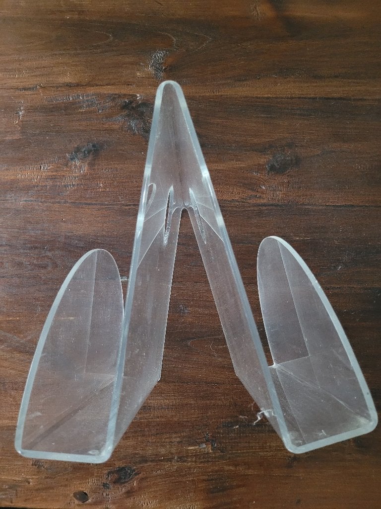 Vintage plexiglas lectuurbak / tijdschriftenhouder, Gebruikt, Ophalen of Verzenden, Overige materialen, Met handvat