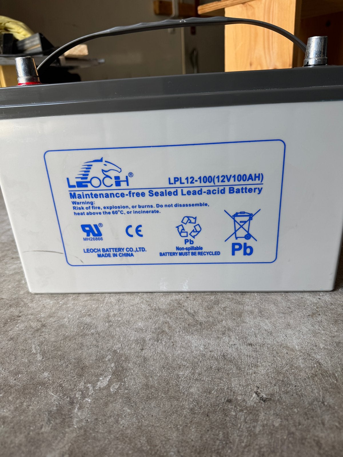 Accu 12 Volt 100 Amp. AGM Technology, Ophalen of Verzenden, Gebruikt